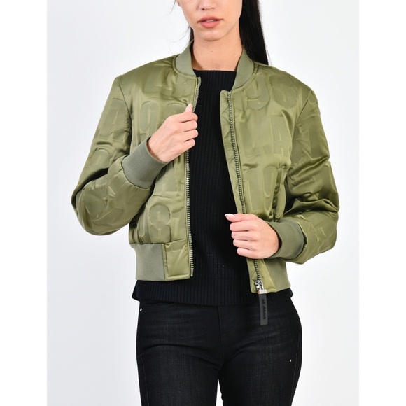 New GUESS All over logo bomber Jacket SZ S - Picture 8 of 12